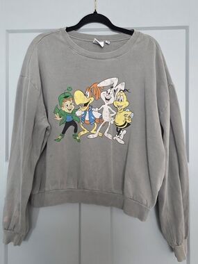 Vintage 90s General Mills Cereal Mascots Grey Sweatshirt Retro Crewneck Large